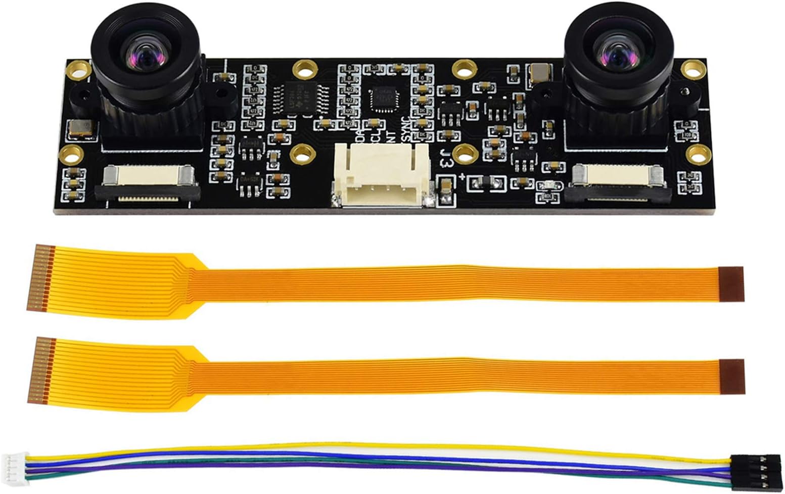 IMX219-83 Stereo Binocular Camera, 8MP Dual IMX219 Camera Module, 32802464 Resolution,Support Jetson Nano Developer Kit (B01), Raspberry Pi CM3/CM3+ Expansion Board,for AI Vision Application