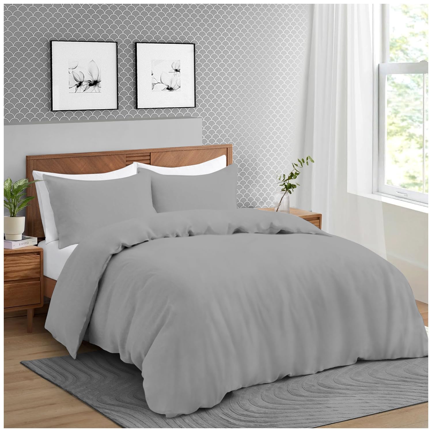 GC GAVENO CAVAILIA Juego de Fundas nórdicas de Microfibra tamaño King, Juego de Funda de edredón teñida Lisa (230 x 220 cm) con Fundas de Almohada, Transpirable, Ropa de Cama hipoalergénica, Color