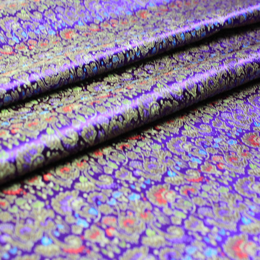 Chinese Cockscomb Brocade Silky Satin Fabric for Garments 90 x 100 cm, Sold by Meter