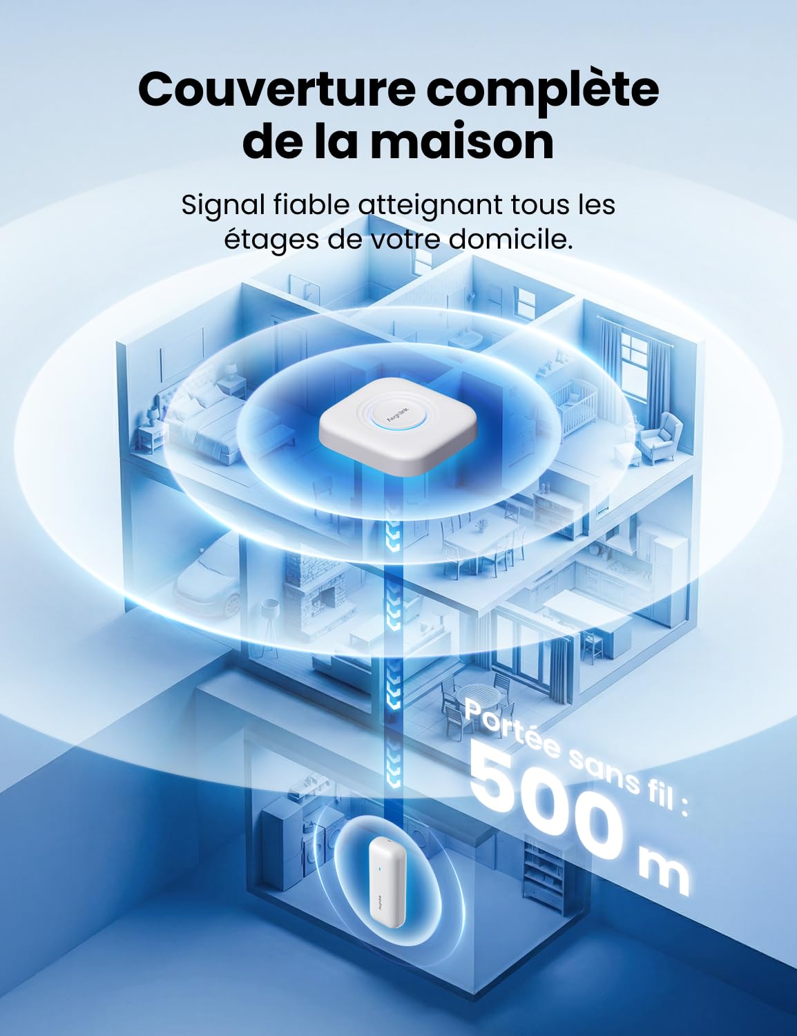 AEGISLINK Hygromètre Thermomètre WiFi, Moniteur de Température Intelligent, Mini Capteur d’Humidité avec Notification, Stockage et Export de Données, Compatible Alexa, ATHZ31 | Compatible Alexa, Notifications, Stockage et Export des Données