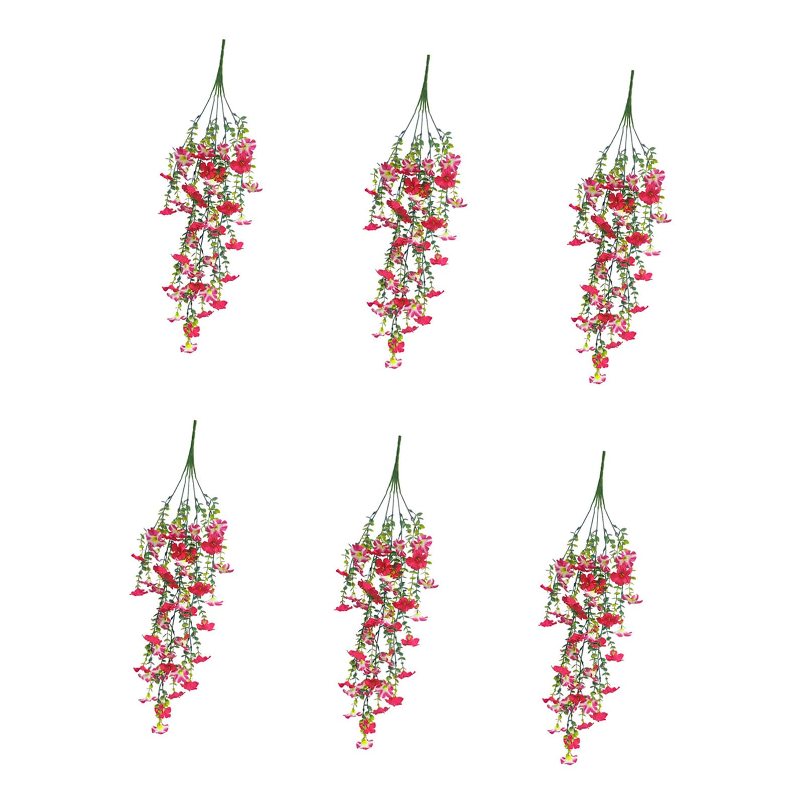 Tfaoys D Raping Artificial Flowers 6 Pcs Faux Silk Morning Glory Garlan With Green Leaves For Oorway Porch Ecor Isplay Artificial Morning Glory Flower