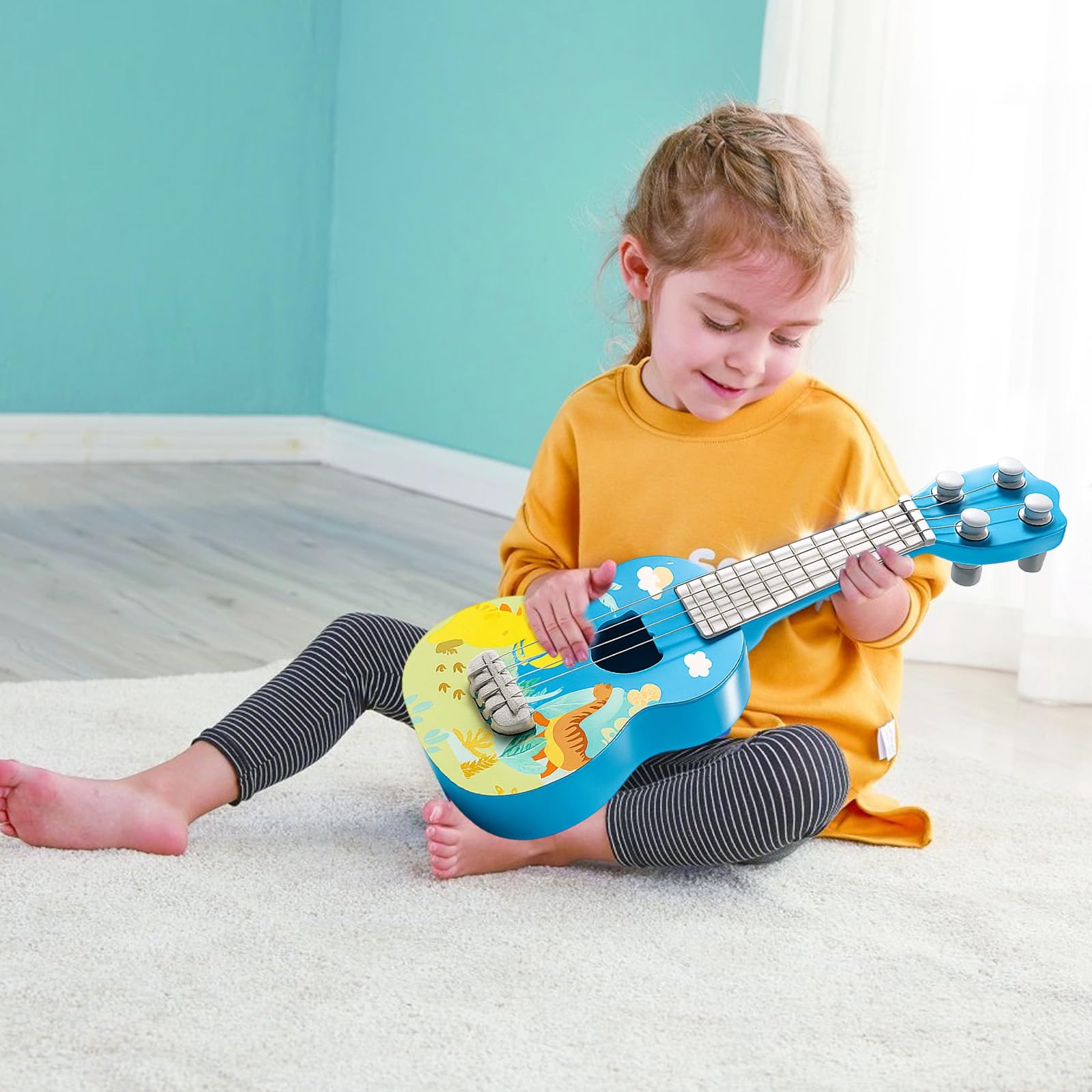 DXPETA 3-Piece Set Toddler Guitar, Pink and Blue, Compact (26x30mm), Ages 3+ - Image 4