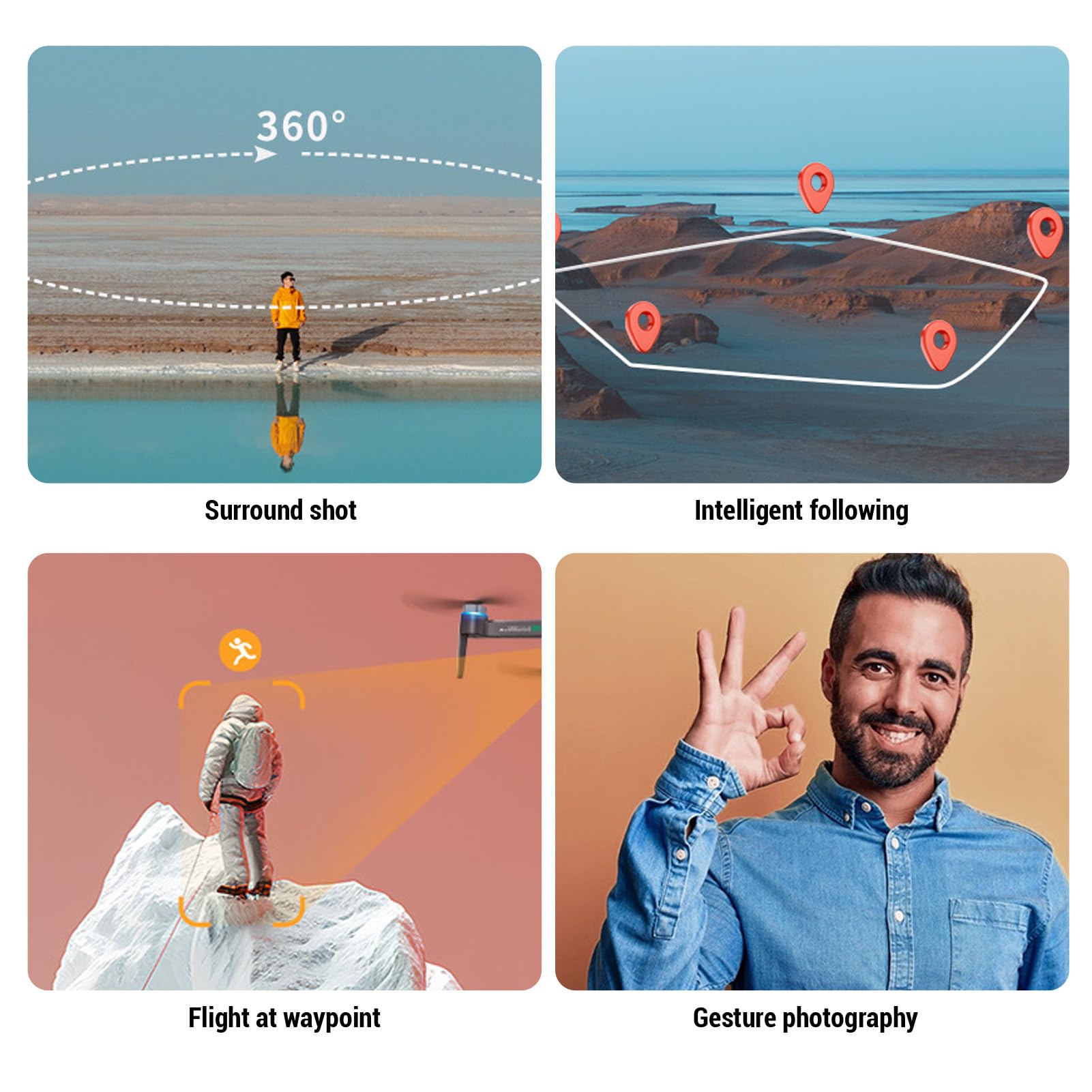 Drony z podwójną kamerą dla Dorosłych, Dron z Wyświetlaniem na Ekranie LCD Pilote App Pilot, Wi -Fi 5G RC Quadcopter dla Początkujących, Inteligentne Unikanie Przeszkód (2 baterie)