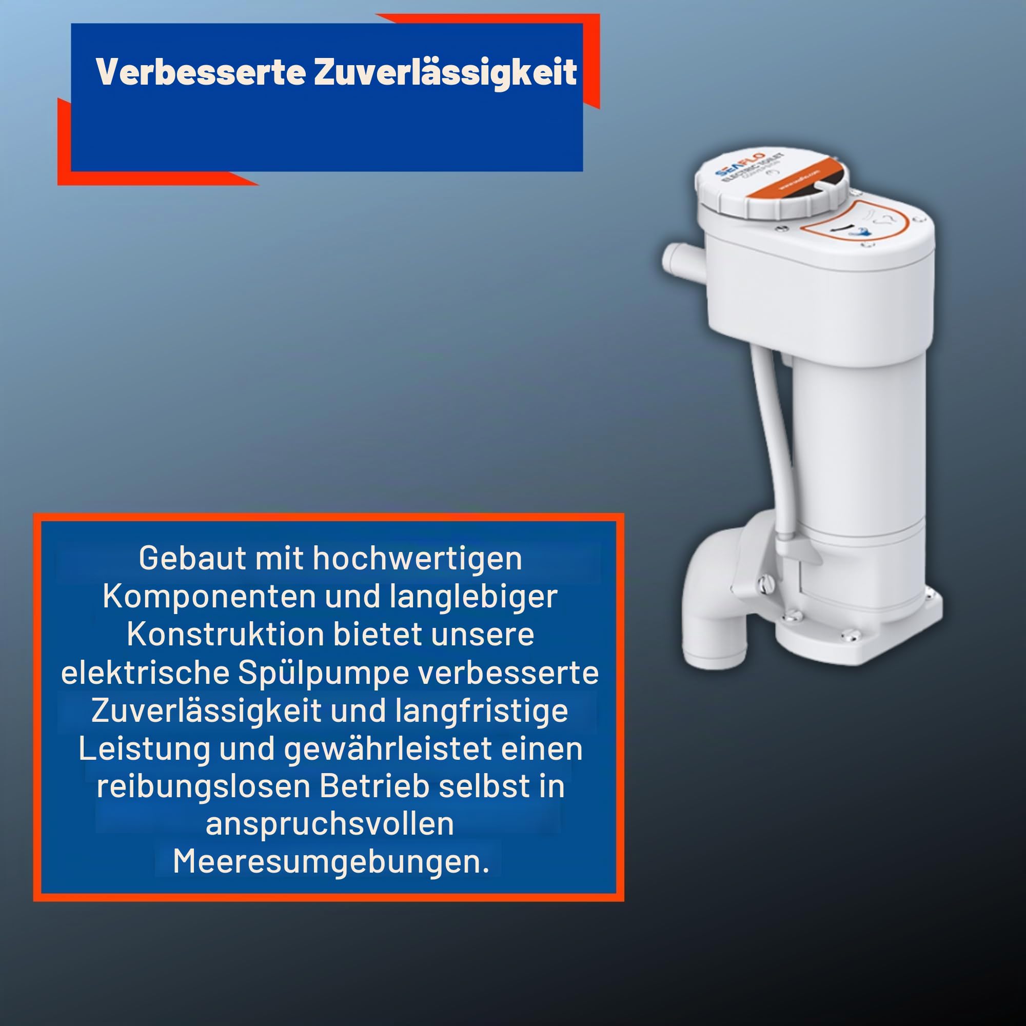 Seaflo Manuell auf elektrische Marine WC-Umrüstsatz, Weiß, SFMTP1-02