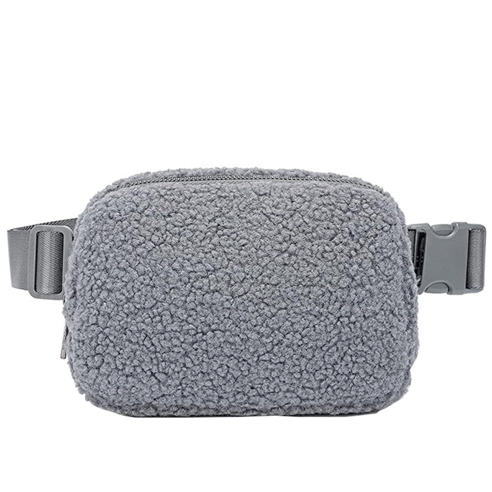 Bumbags for Women Men Women Ladies, Waterproof Fashion Bum Bag, Multi Pockets, Crossbody Bag Lightweight for Travel Sport Running (Teddy Fur-Grey)