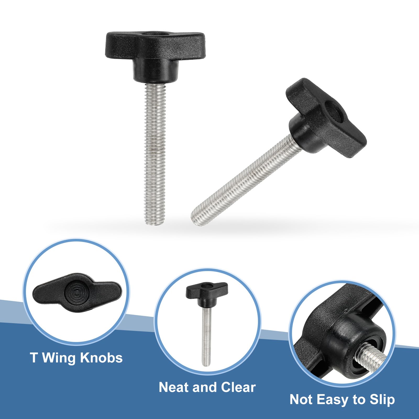 YELARXI Z- Shaped Thumb Screws 304 Stainless Steel Tee Wing Knobs Screws Clamping t Head - Image 3