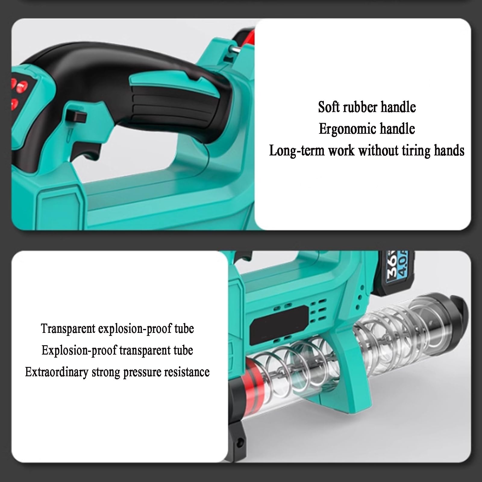 Elektryczny pistolet do masła, narzędzie do smarowania 10000 PSI z oświetleniem LED, wyświetlaczem LCD i wężem 40 cm do precyzyjnego olejowania mechanicznego