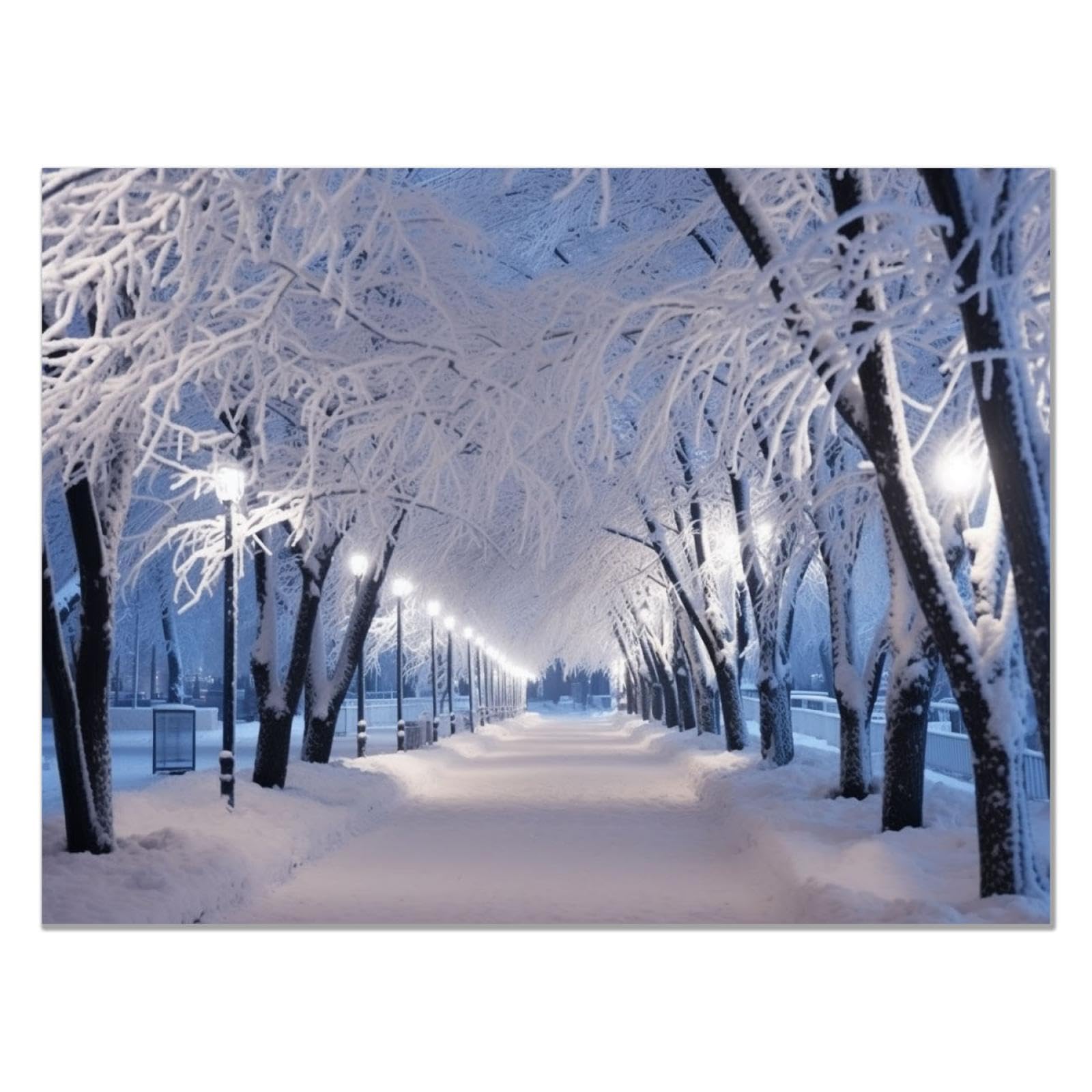 JOSUE Winter Landscape Snow Forest Modern Wall Decoration Painting, Snow Covered Trees Black,grey Pictures Home Wall Decorations For Bedroom Living Room Paintings Canvas -30x40cm Unframed