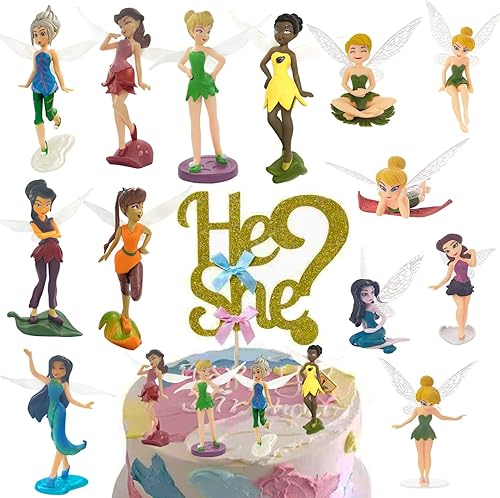 Miniatura 1 de Mini Tinkerbell Pixie Girl Flower Fairies - Colección de figuras de PVC en miniatura, juguete de muñeca, decoración de pastel de hadas, decoración