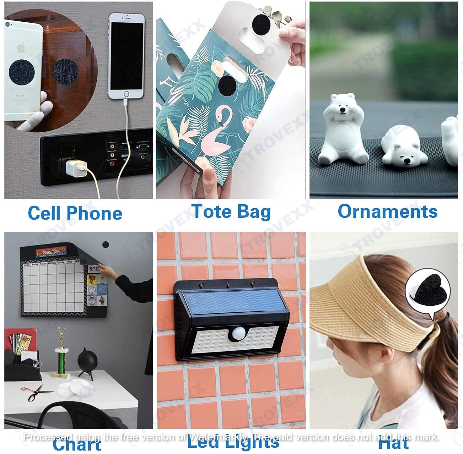 Velcro Sticker Double-Sided Sticker Back -Heavy Duty Rug Carpet Gripper Pad Wall Mounting Mats Rugs Bed Sheets Pillows Sofa Mattress Coins for Home Office Car Phone Mount (10Pcs) 4