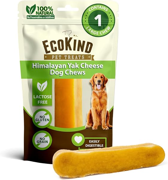 EcoKind Premium Gold Yak Cheese Himalayan Dog Chews, Dog Treats Large Breed, All Natural, High Protein, for Aggressive C