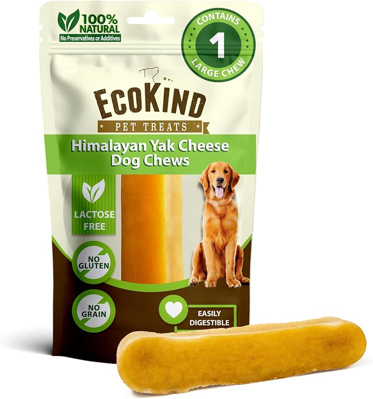 Petisco Mastigável de Queijo de Leite de Iaque e Vaca para Cães Grandes EcoKind Pet Treats, 1 unidade