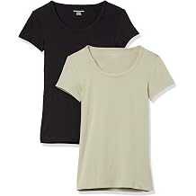 Amazon Essentials Women's Slim-Fit Cap-Sleeve Scoop Neck T-Shirt