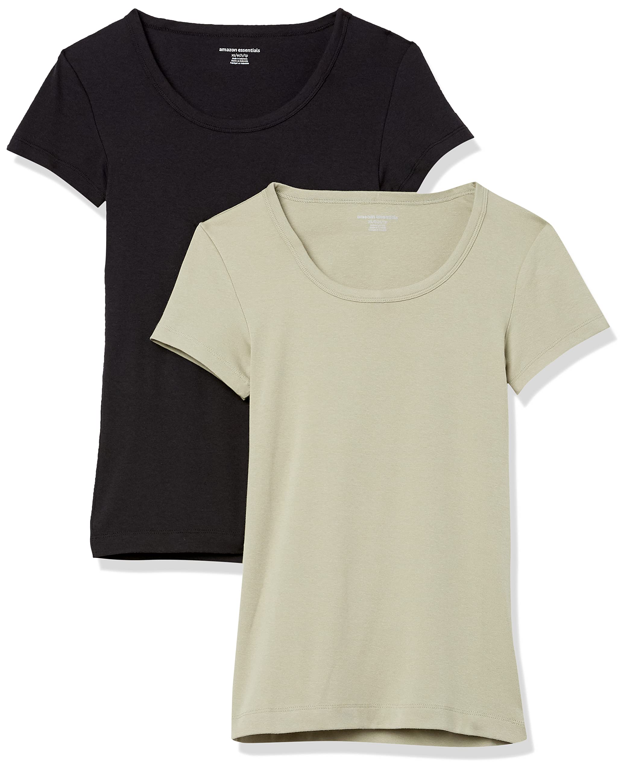 Amazon Essentials Damen Basic U-Ausschnitt T-Shirt mit Flügelärmeln aus Modal-Baumwolle, Schmaler Passform
