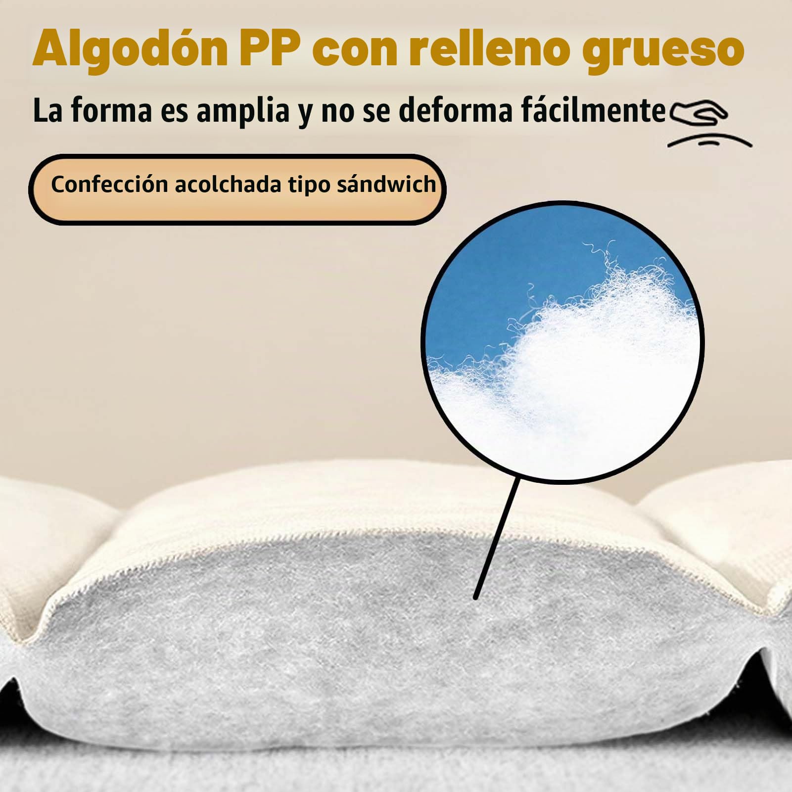 Funda De Cabecera EláStico, Fundas Cabeceros Cama, con Almohadilla de Relleno, Tamaño Queen Funda de Cabecero para Individual Doble (150cm,Beige)