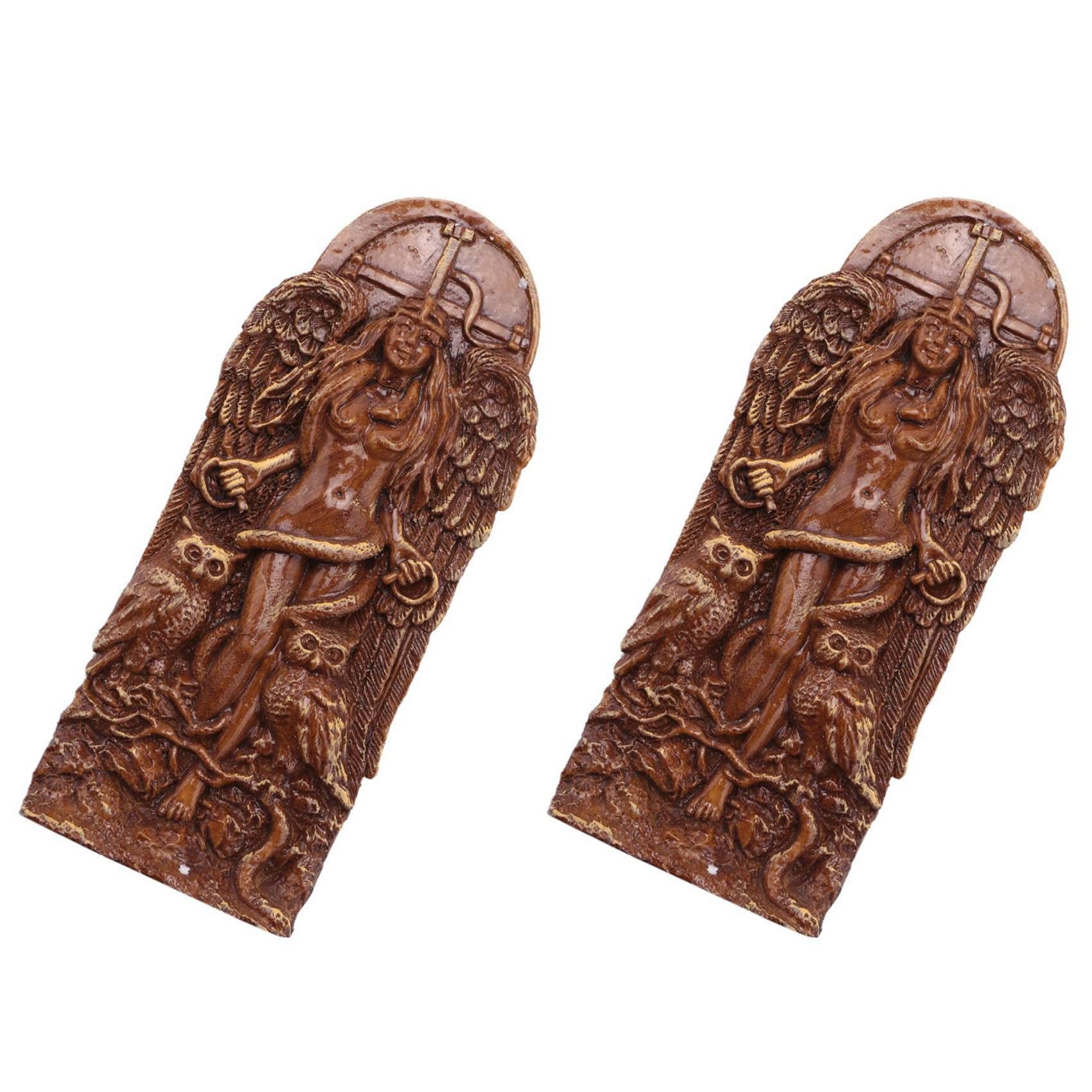 Hndhbfgrt 2X Ancient Wiccan Goddess Statue,Altar Sculpture,Greek Goddess Statue Mythology Figurines for Pagan