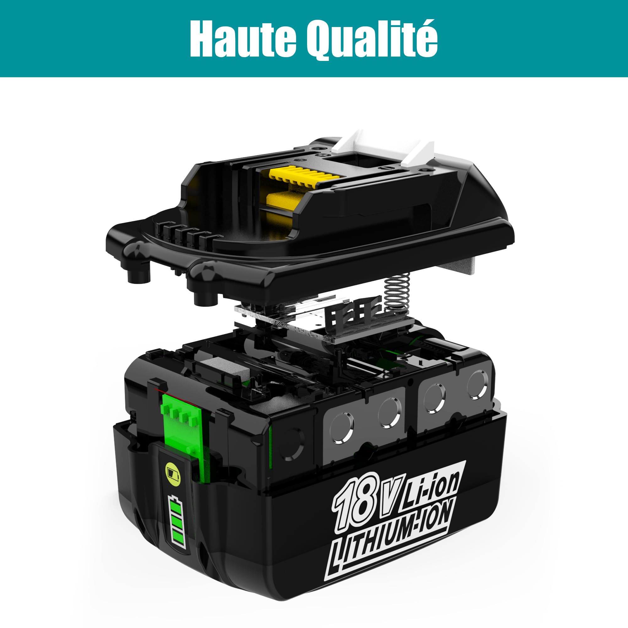 Energup 2Pcs 18V 5000mAh BL1850B Batterie pour Makita Batterie 18V BL1850 BL1850B BL1860 BL1840 BL1830 BL1820 BL1815 LXT400 avec Indicateur LED