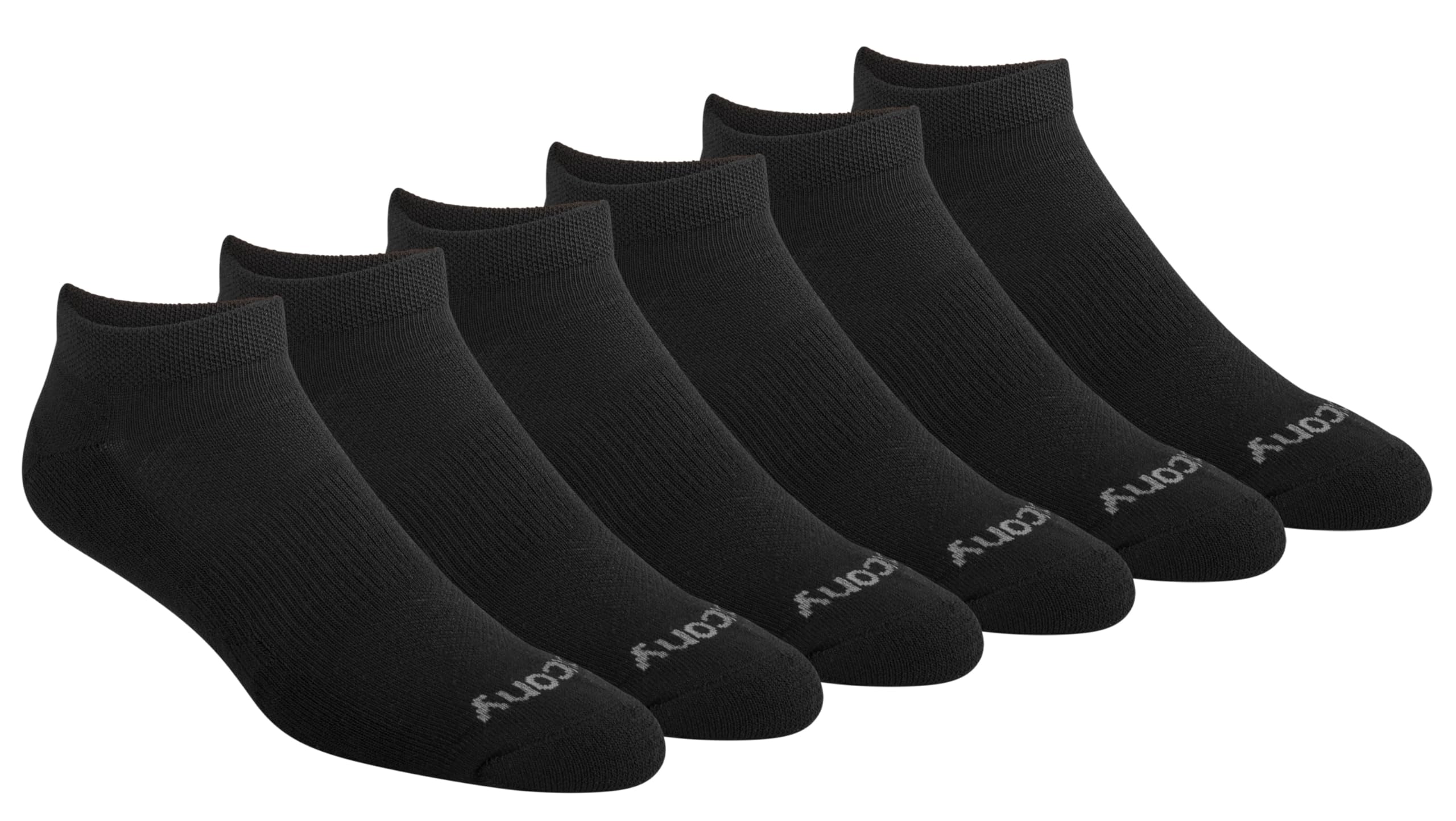 Saucony Men's RunDry Mesh Ventilating Comfort Fit Performance No-Show Socks, Available in M-XXL (6, 12, 18 Pairs)