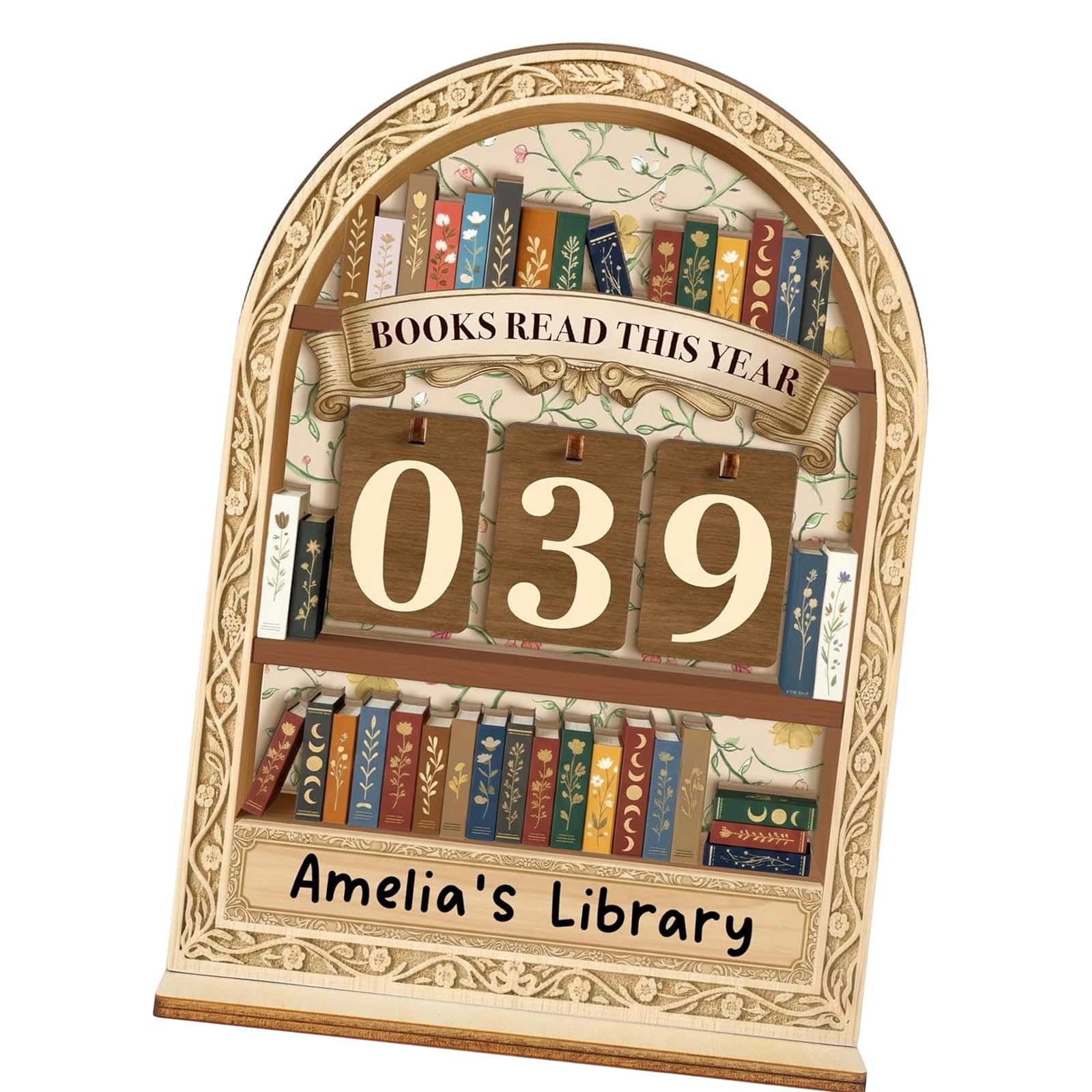 Books Read This Year Counter Reading Sign Home Library Decor Women Reading Trackers Sign