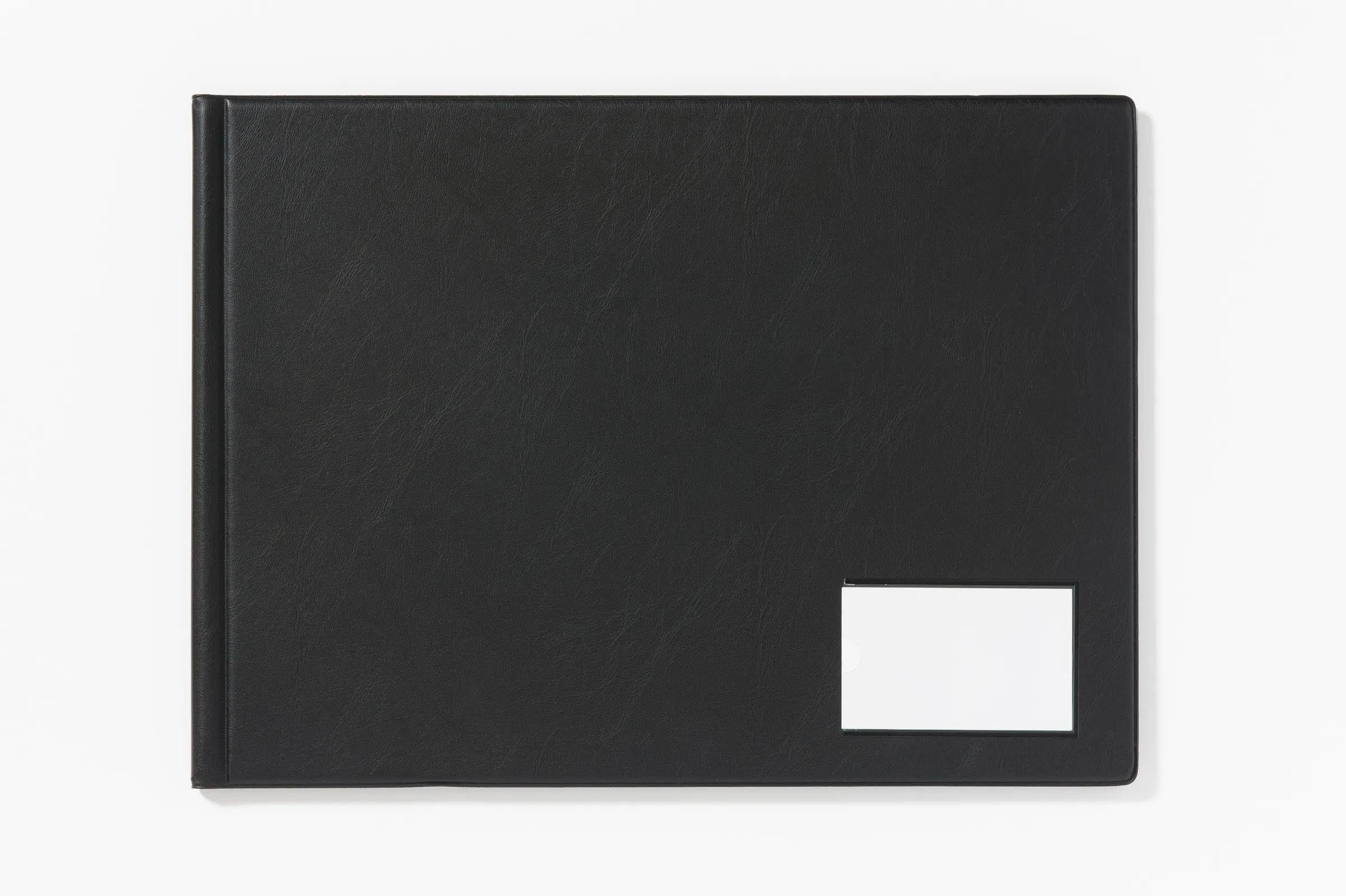 Exacompta - Réf. GDB24/LZ - Carton de 4 Protège-documents - 24 pochettes lisses de qualité - 48 vues - format horizontal 35 x 44,5 cm - porte étiquette - couverture en PVC rigide - noir