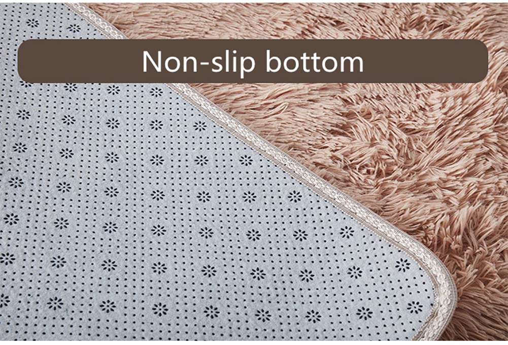 Tapis à poils longs moderne doux et confortable pour salon, chambre à coucher, antidérapant et moelleux - Décoration de sol à poils longs (beige, 40 x 60 cm)