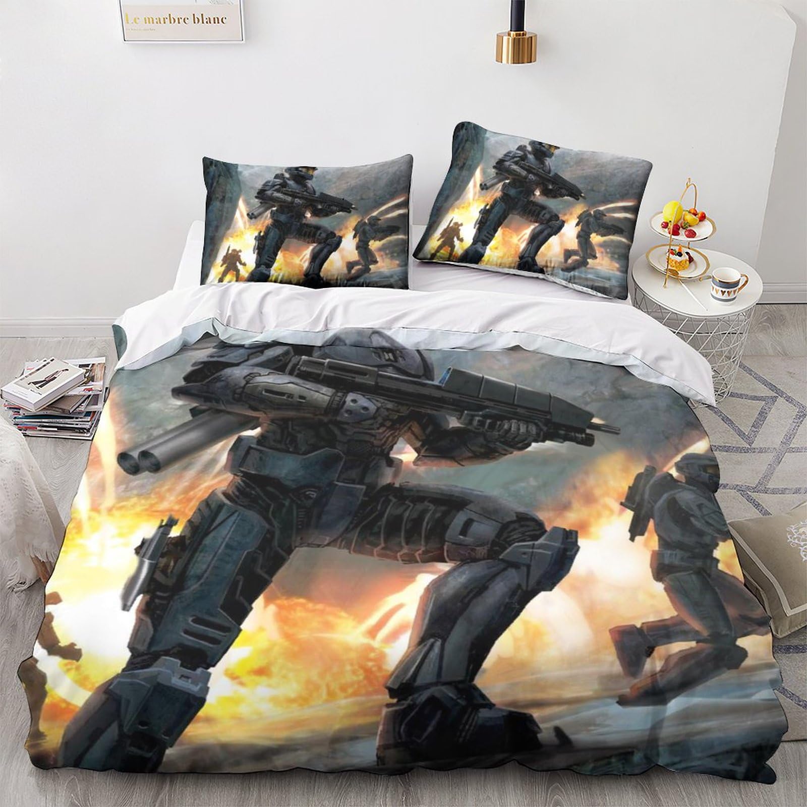 Housse De Couette Thème Dessin Animé-3D Imprimé Parure De Lit 3 Pièces