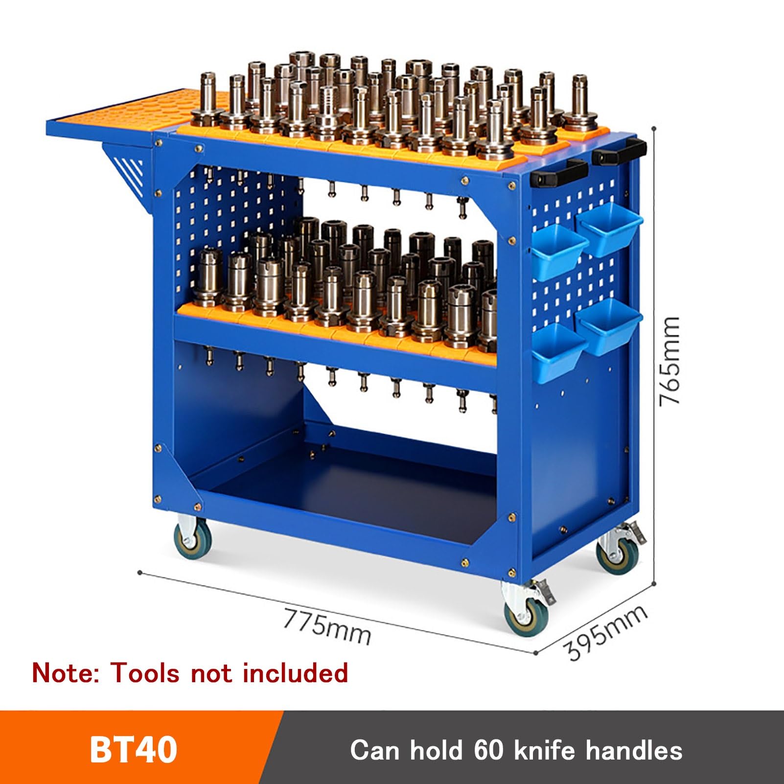 Chariot à Outils Roulant sur Roues Porte-Outils CNC Chariot Utilitaire Robuste Chariot à Outils de Service Commercial pour entrepôts Garage Mécanique(2 Layer BT40)