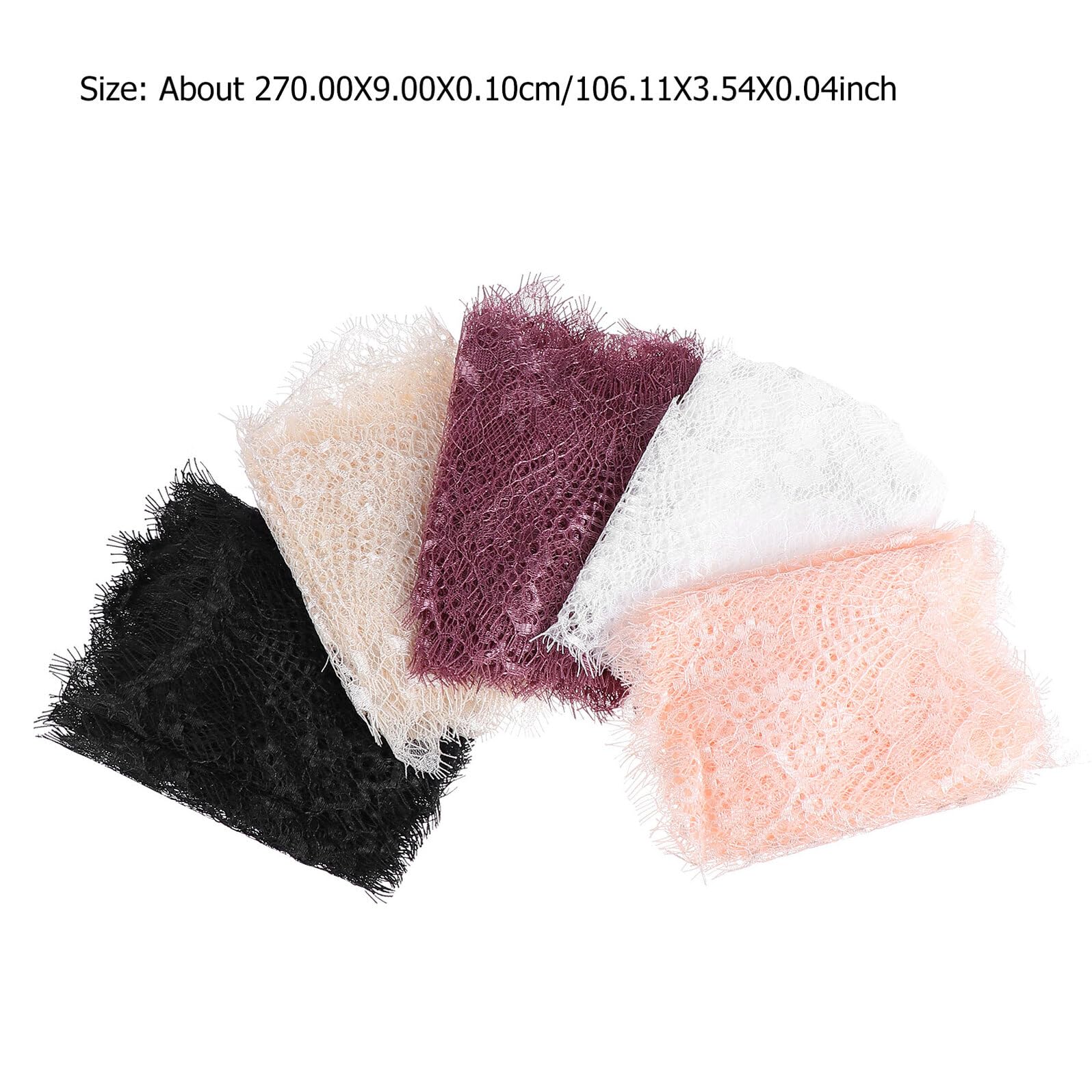 OSALADI 3 set Accessori In Bianco Nastro In All'Uncinetto Nastro In Rosso Orlo In Per Cucire Decorazioni In A 5 pezzi*3