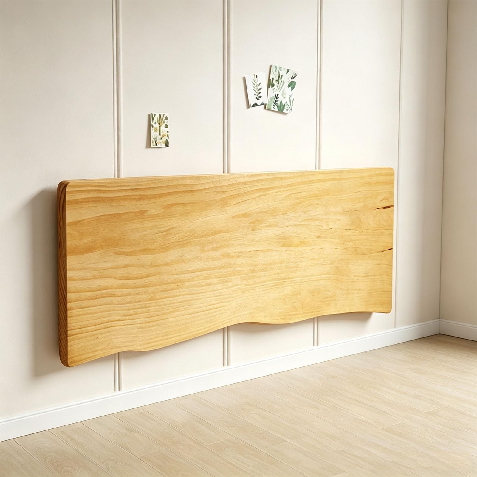 Bureau Mural Rabattable Bois Massif Table Pliante Murale Plan de Travail