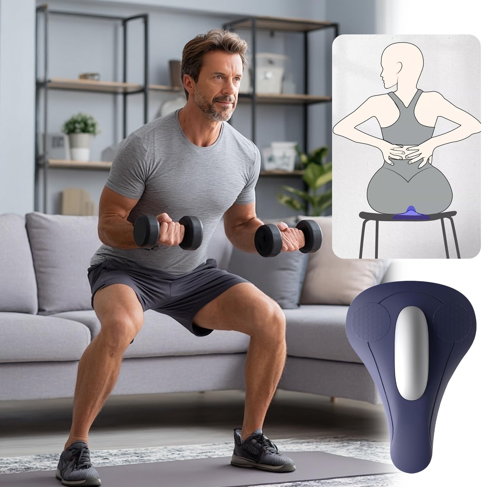 Entrenador Muscular de Suelo Pélvico para Hombres,Masajeador de Ejercicios del Suelo Pélvico para Hombres,Entrenador de Suelo Pélvico,Ejercitador de Suelo Pélvico,para Casa Oficina