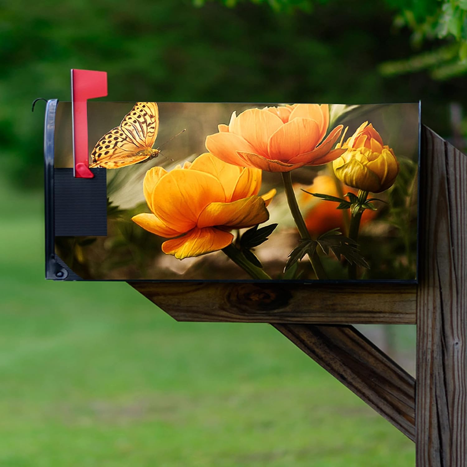 VWAQ Floral Mailbox Covers Magnetic Flower Mailbox - MBM49 (25.5" H X 20.75" W)