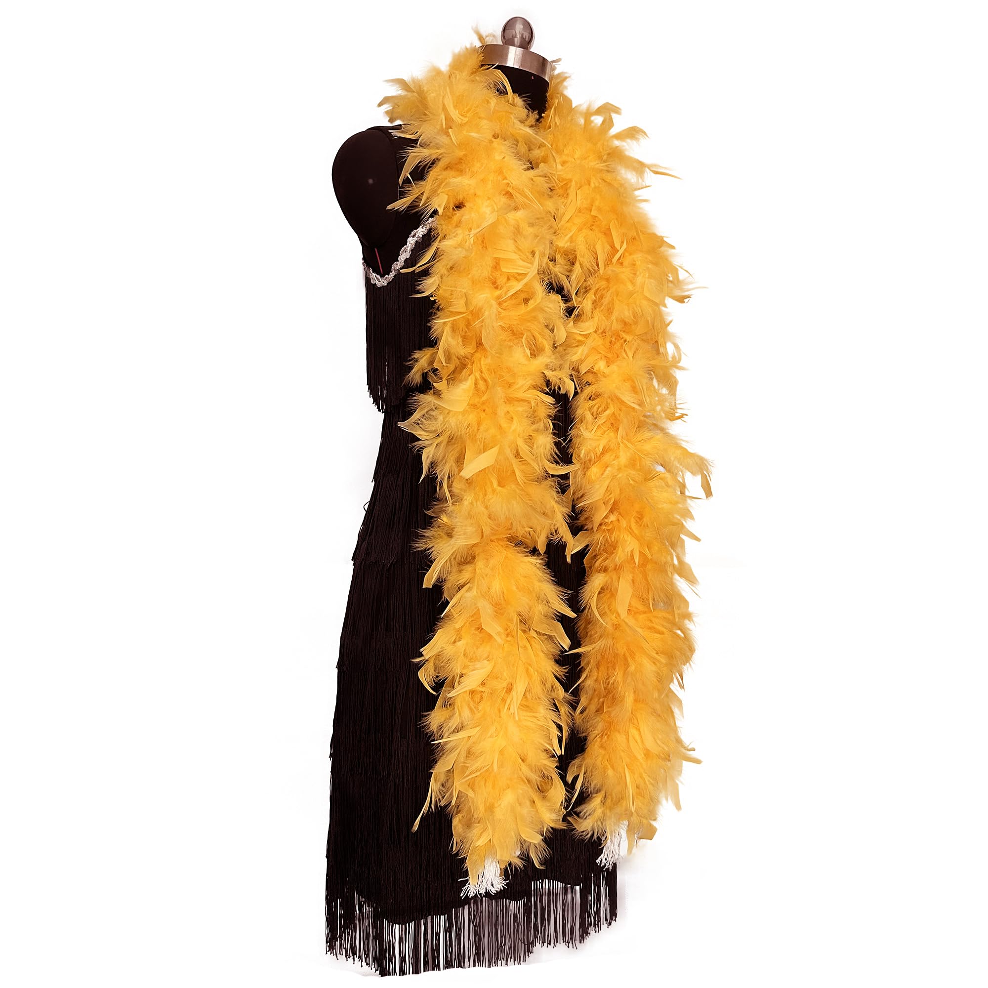 2 Yards 80g Turkey Chandelle Feather Boa for DIY Craft,Party Dancing Dress Up, Halloween Decoration