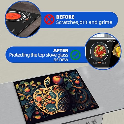 Miniatura 6 de Cubierta para estufa eléctrica de 28 x 20 pulgadas, protector superior de estufa de goma suave y duradero, protector superior de estufa fácil de