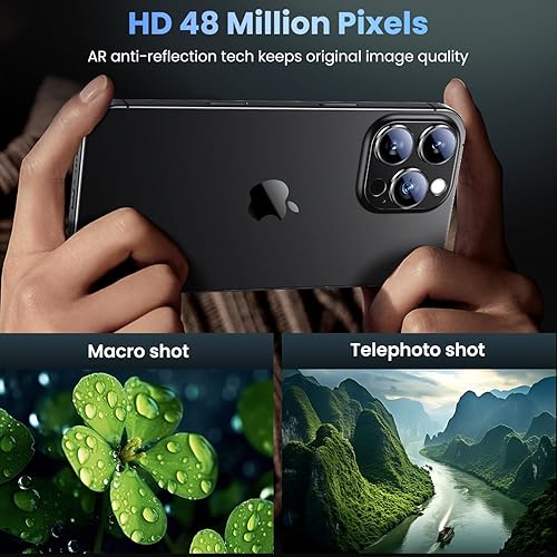 Vista 102 de Uyiton - Protector de lente de cámara de iPhone 13 Pro y 13 Pro Max, fuerte absorción, protección anticaídas, cubierta de cámara trasera, vidrio