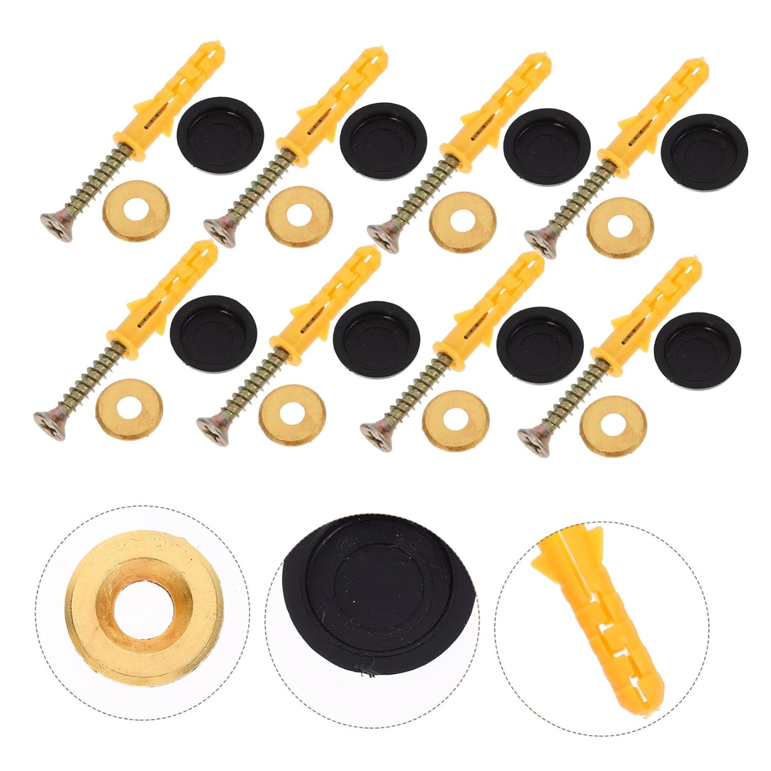 20 Sets Mirror Cap Screws with Zinc Alloy Covers for Tiles