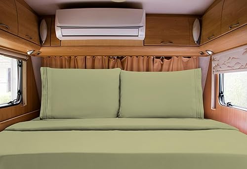 Vista 91 de Elegant Comfort - Juego de sábanas de microfibra, 1500 hilos, tipo hotelero, bordado de tres líneas, 4 piezas, suaves, resistentes a arrugas y Aqua