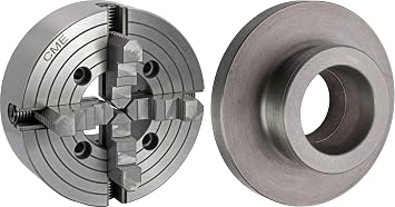 CME 10 "4-Jaw Lathe Chuck with L1 Long Taper شبه النهائية لوحة الدعم ، آلة لتناسب تشاك ، الفكين العكسية   