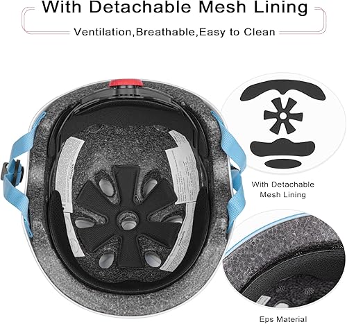 Miniatura 104 de Casco de bicicleta para niños, cascos de patineta para niños de 2 a 3 a 5 a 8 a 14 años, ajustable, multideporte, bicicleta, patinaje, fútbol, Negro