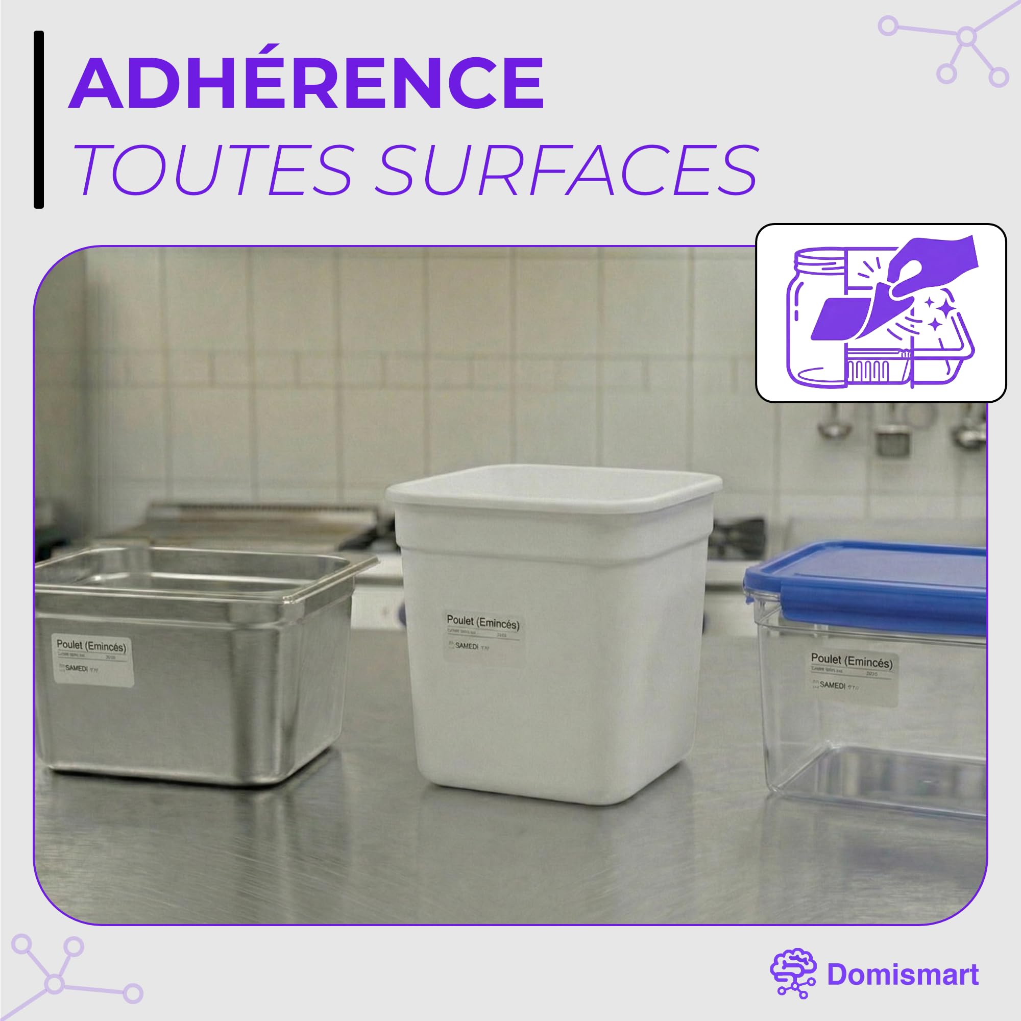 Étiquettes HACCP Traçabilité DLC 51x25mm - Lot de 5000 Étiquettes (2 Rouleaux) - Adhésif Amovible Sans Résidu - Pour Applications HACCP - Compatible avec Imprimantes Brother