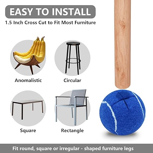 Miniatura 2 de Magicorange Paquete de 40 pelotas de tenis precortadas a granel para sillas, pelotas de tenis de 2.5 pulgadas, fundas para patas de sillas para