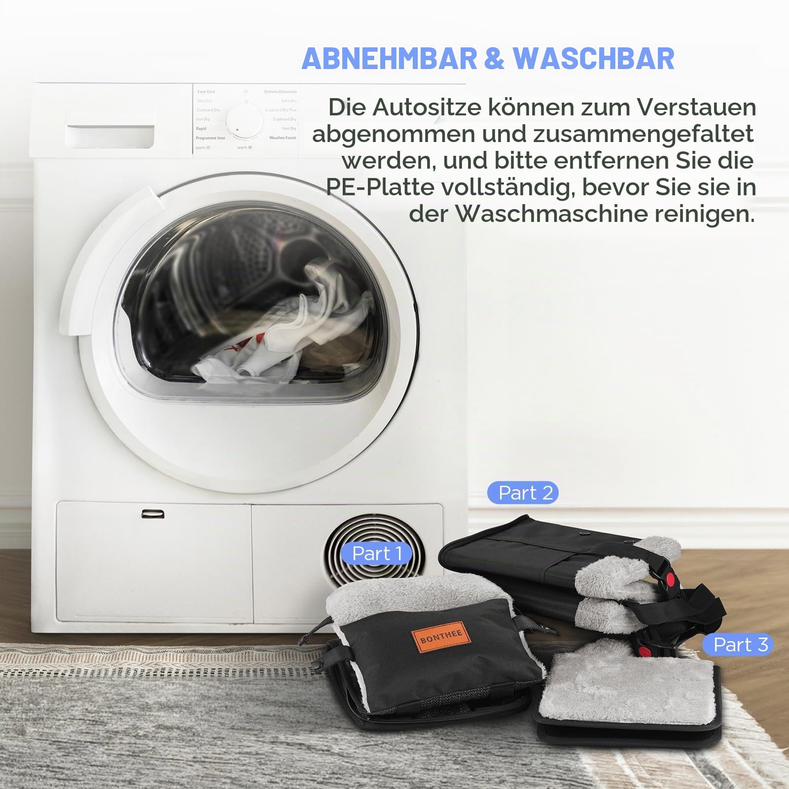BONTHEE Mittelkonsole Hundesitz für kleine Hunde, Kleiner Hund Auto-Booster-Sitz für das Auto, waschbarer Faltbarer Welpenautositz mit sicheren Schutzhaken für Haustiere bis zu 9 kg