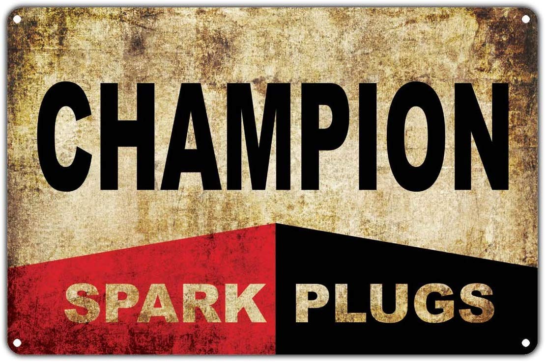 Eletina F28 Champion Spark Plugs Automobile 8X12 Vintage Tin Sign Wall Decor