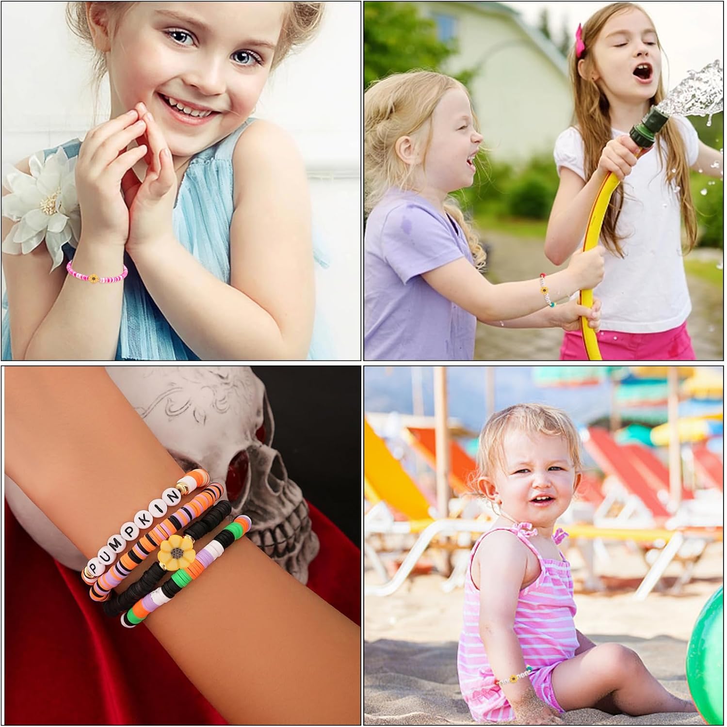 Honbay 200PCS Mini Sunflower Loose Beads Halloween Daisy Flower Spacer Beads Floral Flat Polymer Clay Beads for Bracelet Necklace Earring Jewelry Making DIY Craft Projects - Image 6