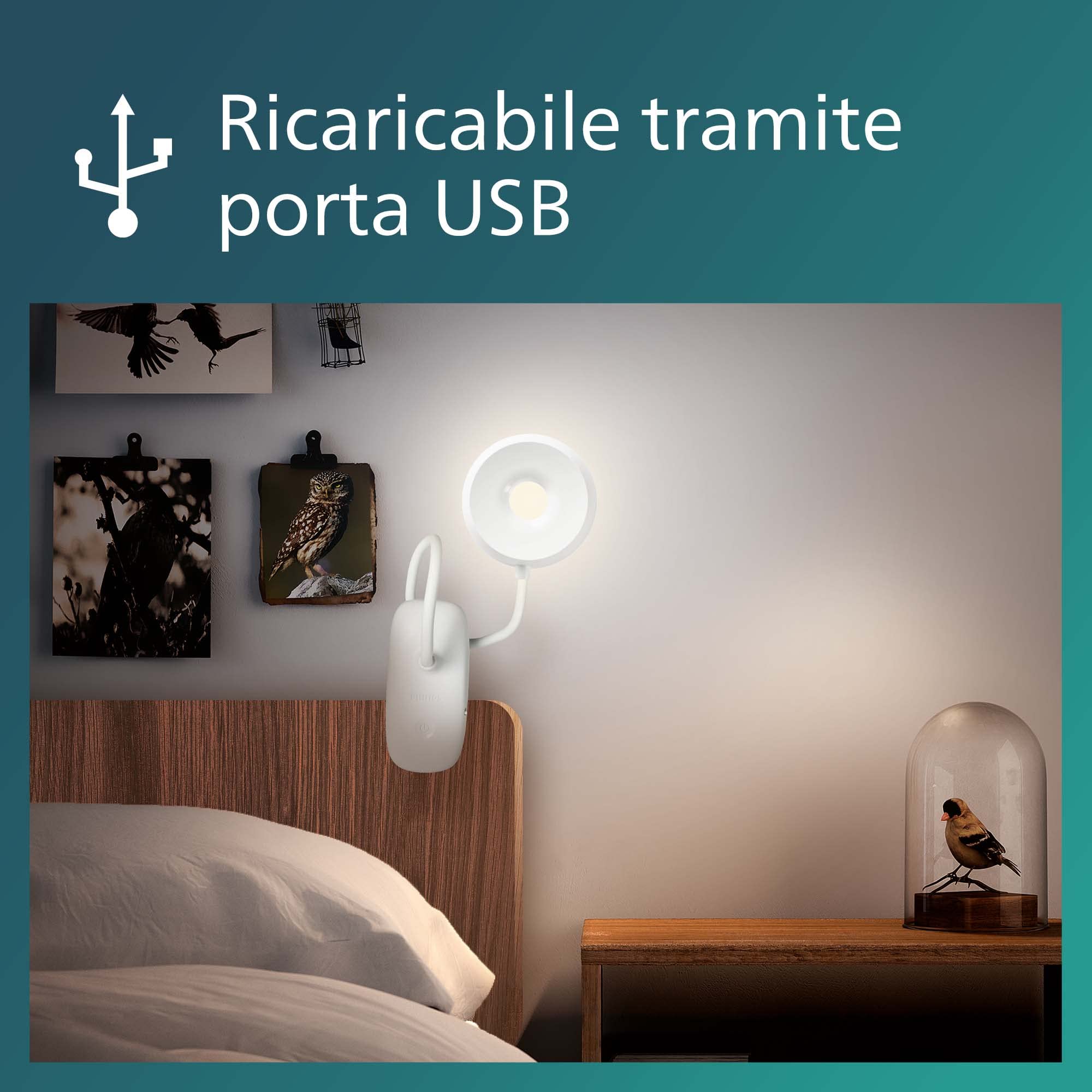 PHILIPS LAMPADA DA TAVOLO DONUTCLIP 2.3W 40K P USB 02 Rosa 39687600