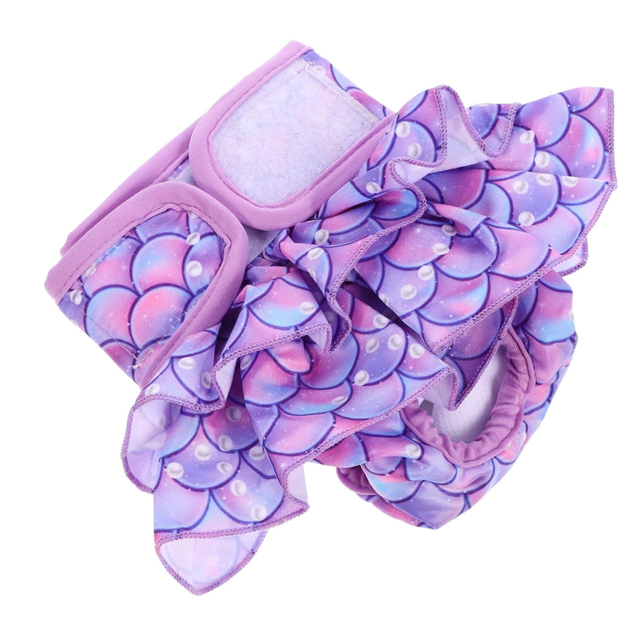 GALPADA Pet Dog Nappy Washable Reusable Puppy Diaper Absorbent Breathable Dog Period Pants Convenient Closures Mermaid Design