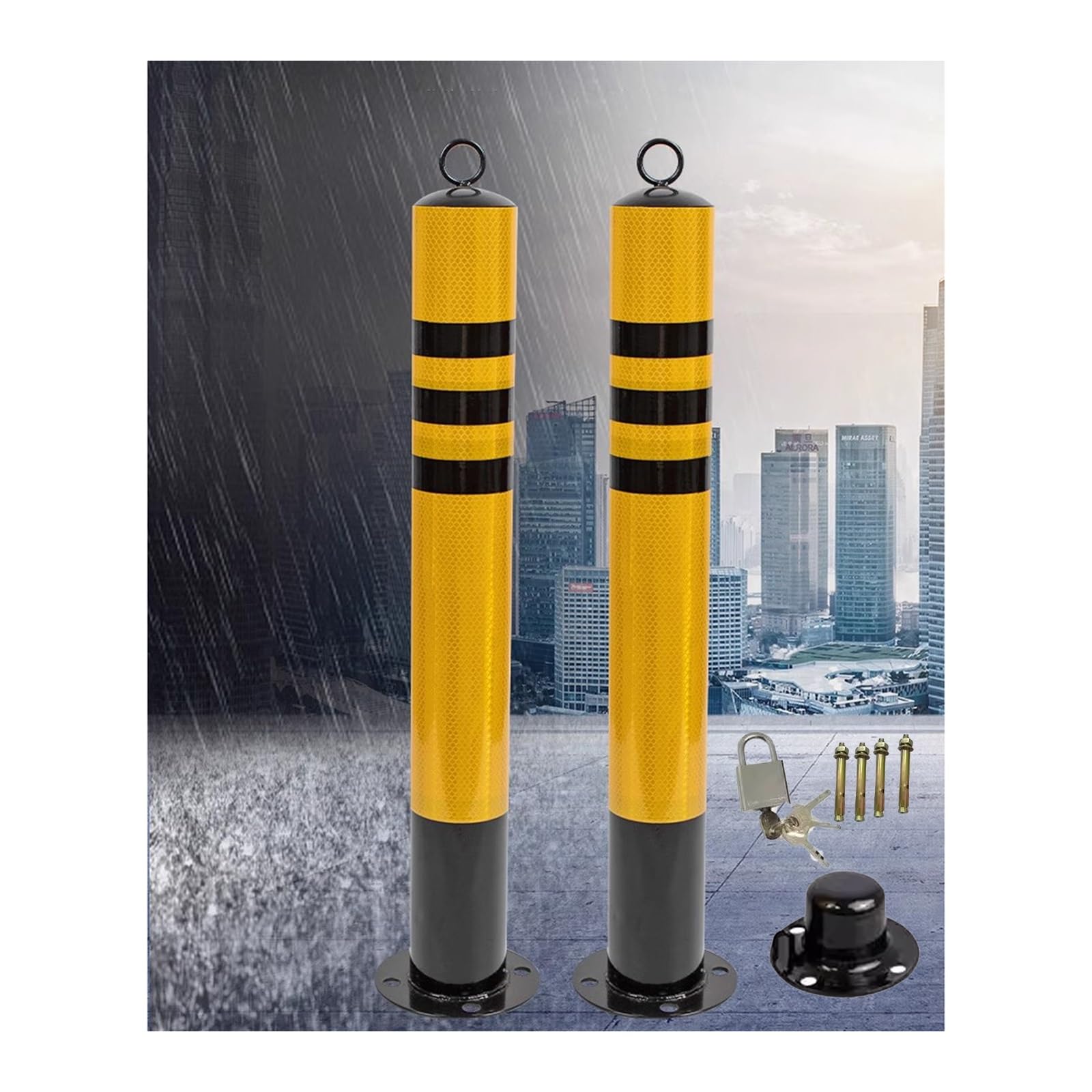 YNBSHGAA Removable Safety Bollards with Anchor Bolts for Driveway and Parking Protection,29.5in/75cm
