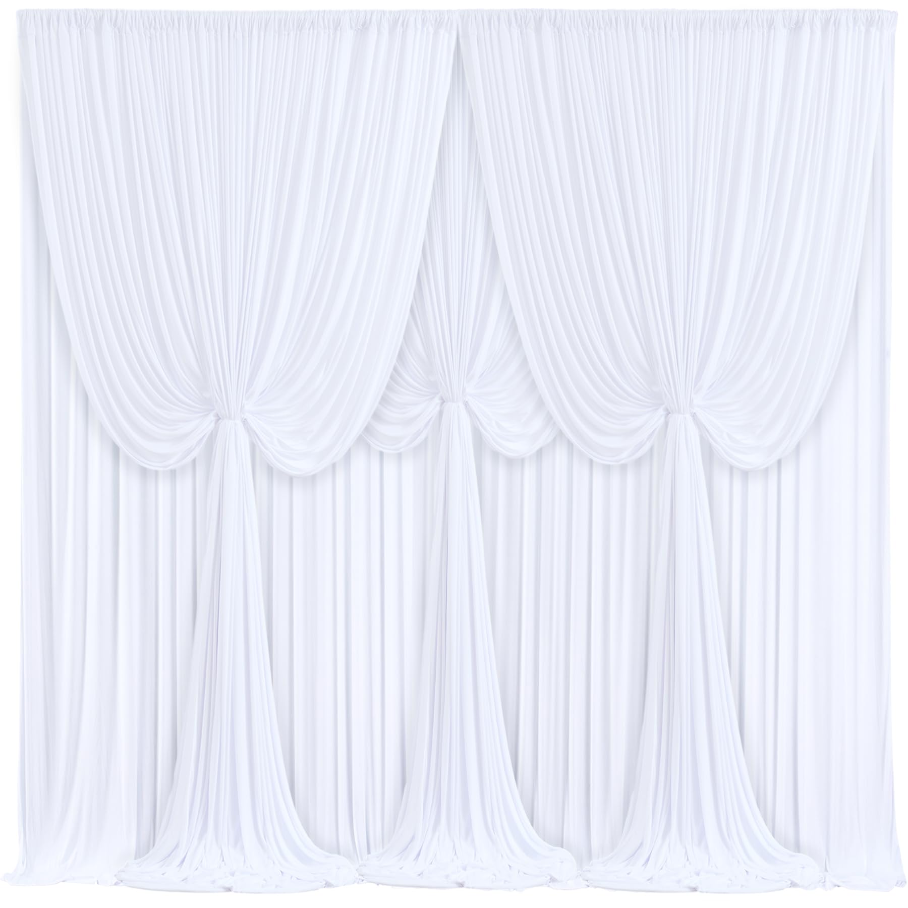 4 Panels White Backdrop Curtains for Wedding Party Wrinkle Free Backdrops Curtain Drapes Fabric Decorations Photo Back Drop Cloth for Baby Shower