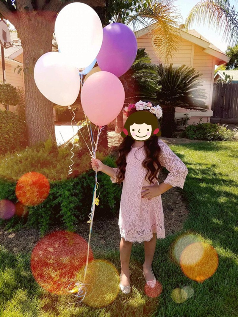 Vestidos de Bautizo Bordado Flor para Niñas 1-14 años Encaje Boda Fiesta