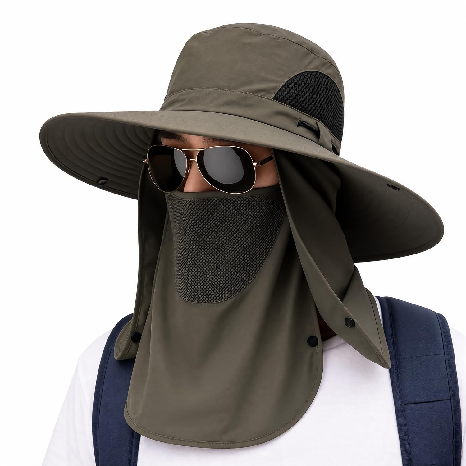 Sun Protection Hat Cap for Men Wide Brim UV Protection Hat, Sun