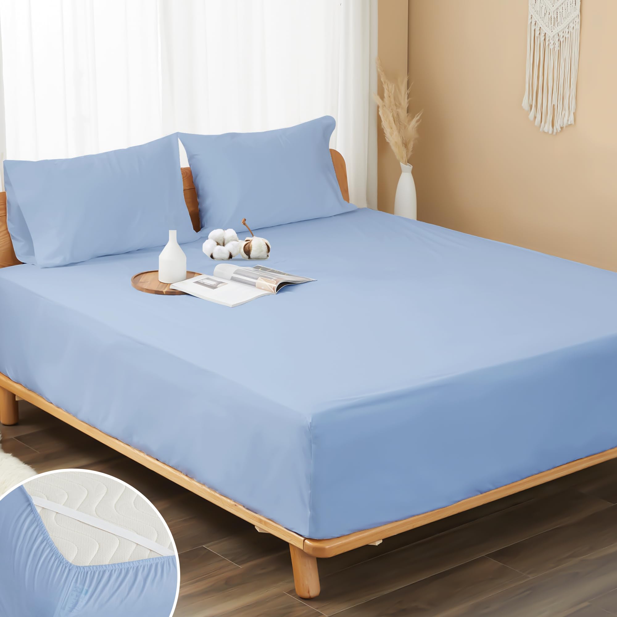 HOMTEC Cotton Percale Fitted Sheet
